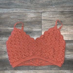 Boho pink-orange crop top